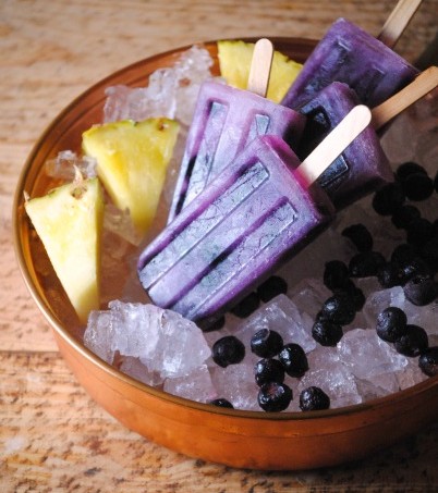 pineapple blueberry paletas, pops 029~1
