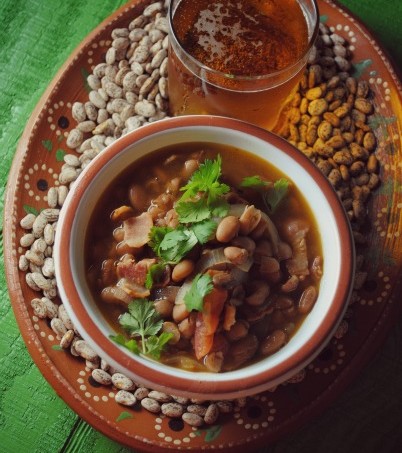Borracho Beans, beans cooked with beer