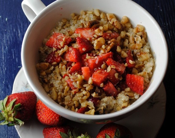 Quinoa with Strawberries and Buttermilk recipe from sweetlifebake.com