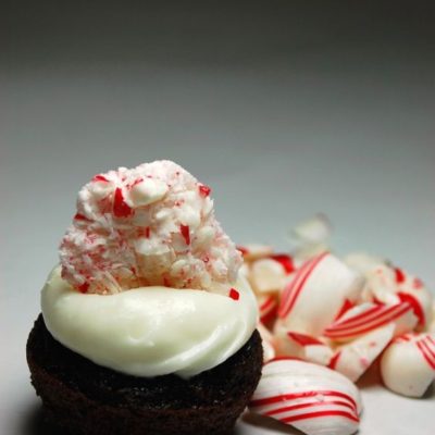 Mini Chocolate Cupcakes with Peppermint Frosting