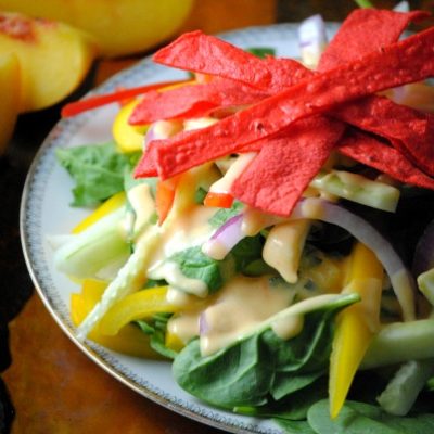 Jícama-Tortilla Salad With Peach Dressing