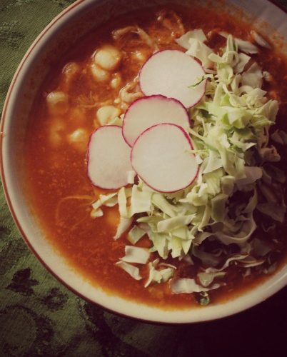 pozole rojo, red posole