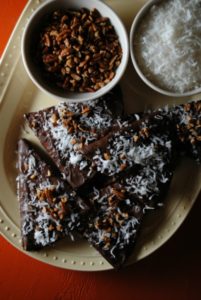 coconut pecan chocolate quesadilla