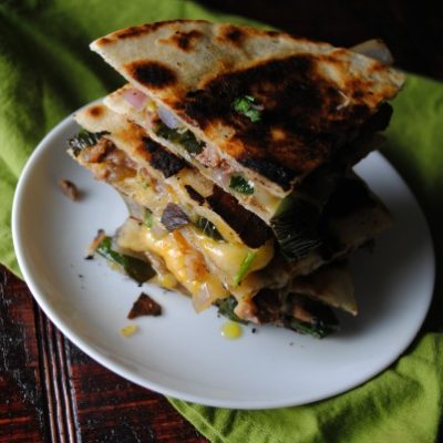 Roasted Poblano Fajita Quesadilla