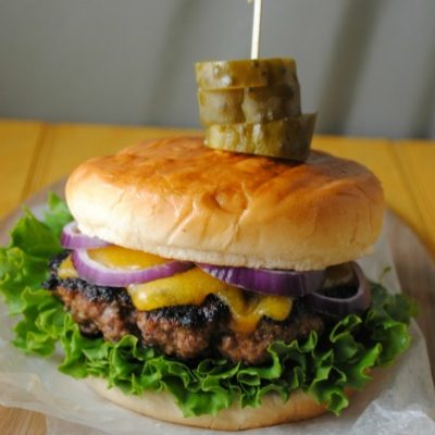 Roasted Poblano Cheddar Cheese Burger