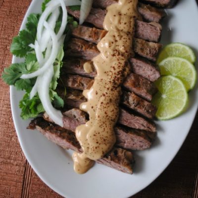 Fajitas with Peanut Butter Ancho Sauce