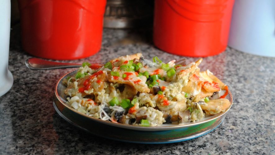 MIgas ~ with mushrooms and leeks