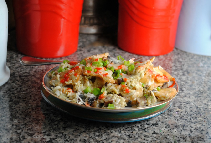 MIgas ~ with mushrooms and leeks