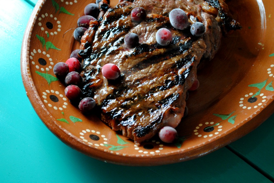 Rib-Eye Steak Marinated in Cranberry and Citrus from sweetlifebake.com