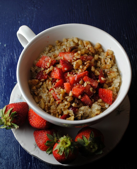 Quinoa with Strawberries and Buttermilk recipe from sweetlifebake.com   