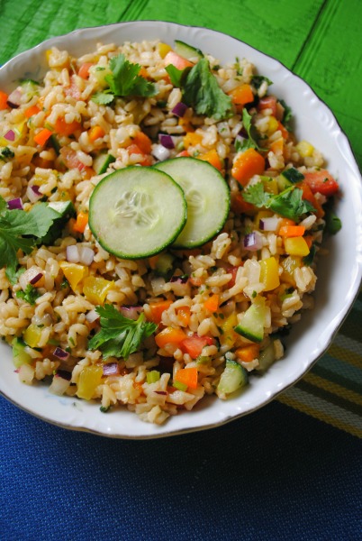 Brown Rice Salad recipe from sweetlifebake.com 