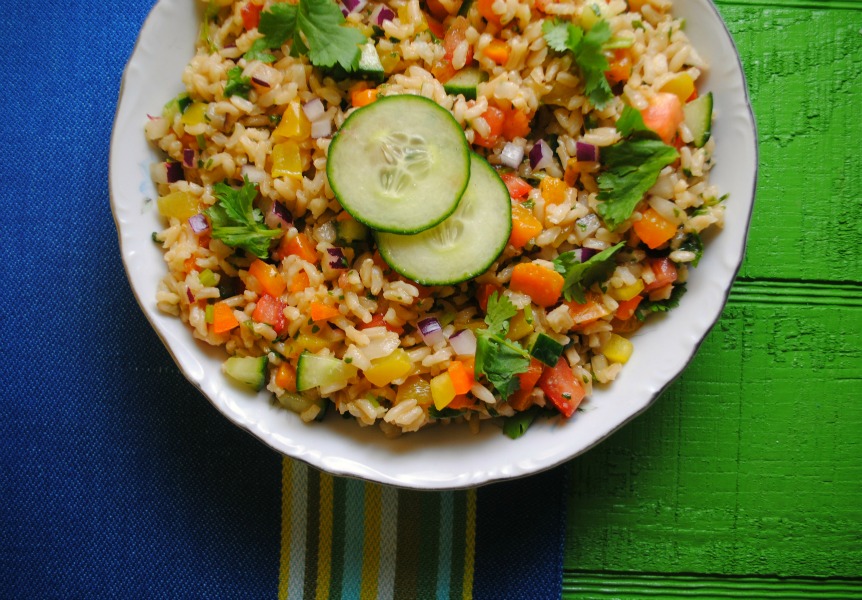 Brown Rice Salad from sweetlifebake.com 