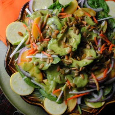 Summer Salad with Avocado Kiwi Dressing   #SummerSalad Prize Pack Giveaway