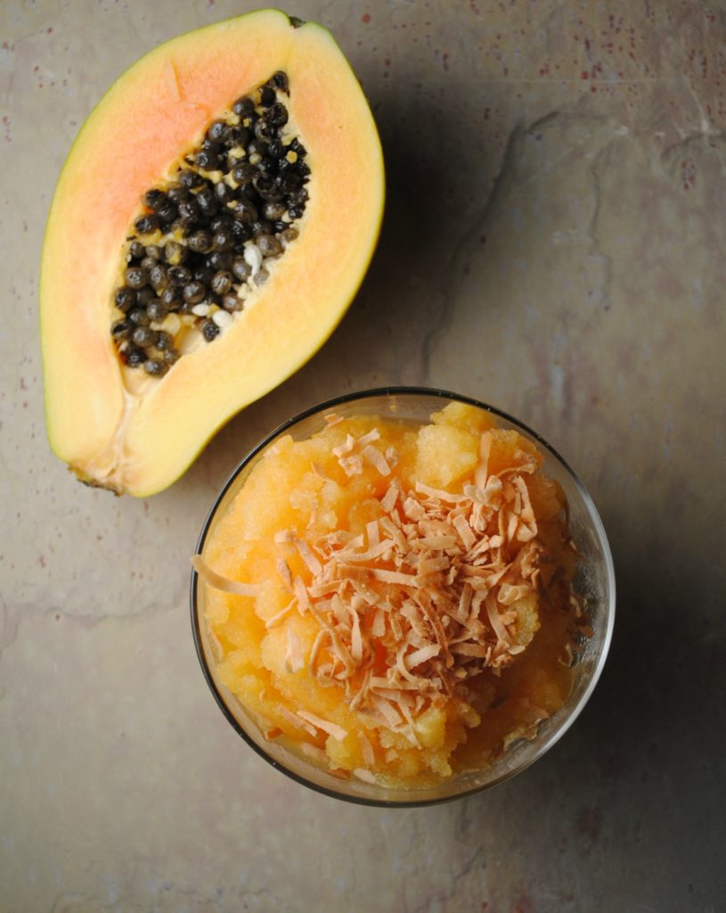 PapayaCoconut Granita, recipe from Sweet Life
