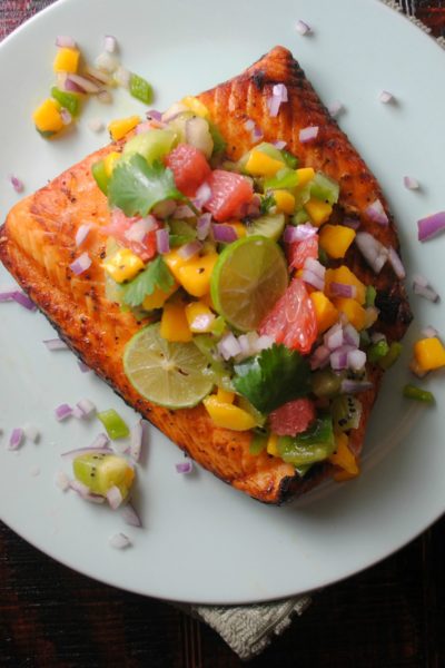 Chile Lime Salmon with Caribbean Salsa