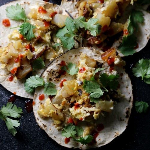 Mexican-Style Breakfast Tacos with Spiralized Sweet Potatoes