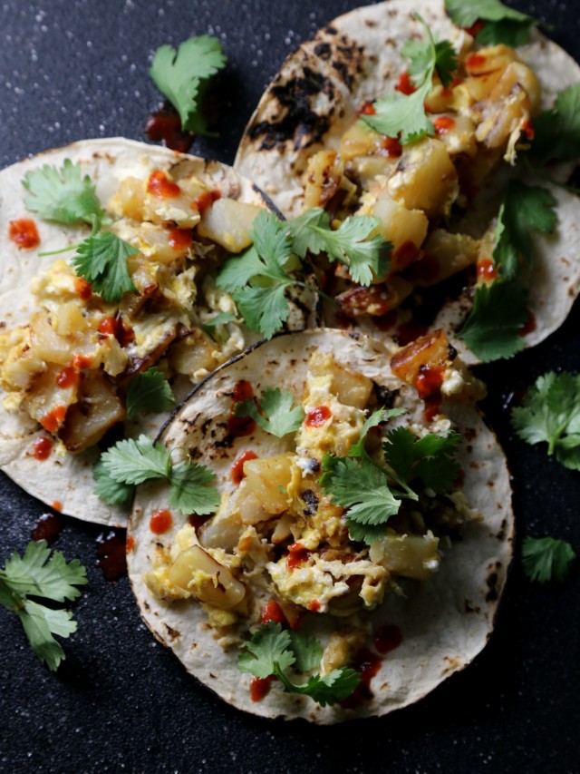 Potato and Egg Breakfast Tacos Sweet Life
