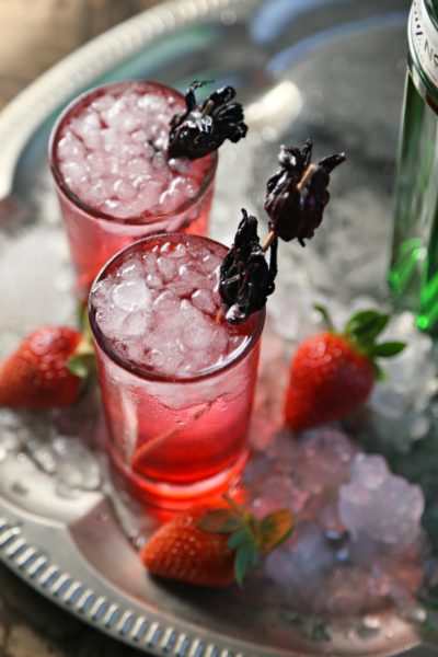 Hibiscus Strawberry Gin Cocktail