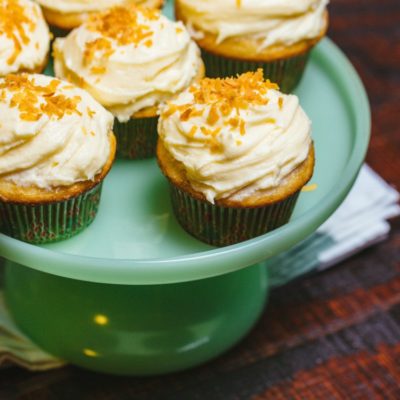 Coquito Cupcakes with Toasted Coconut