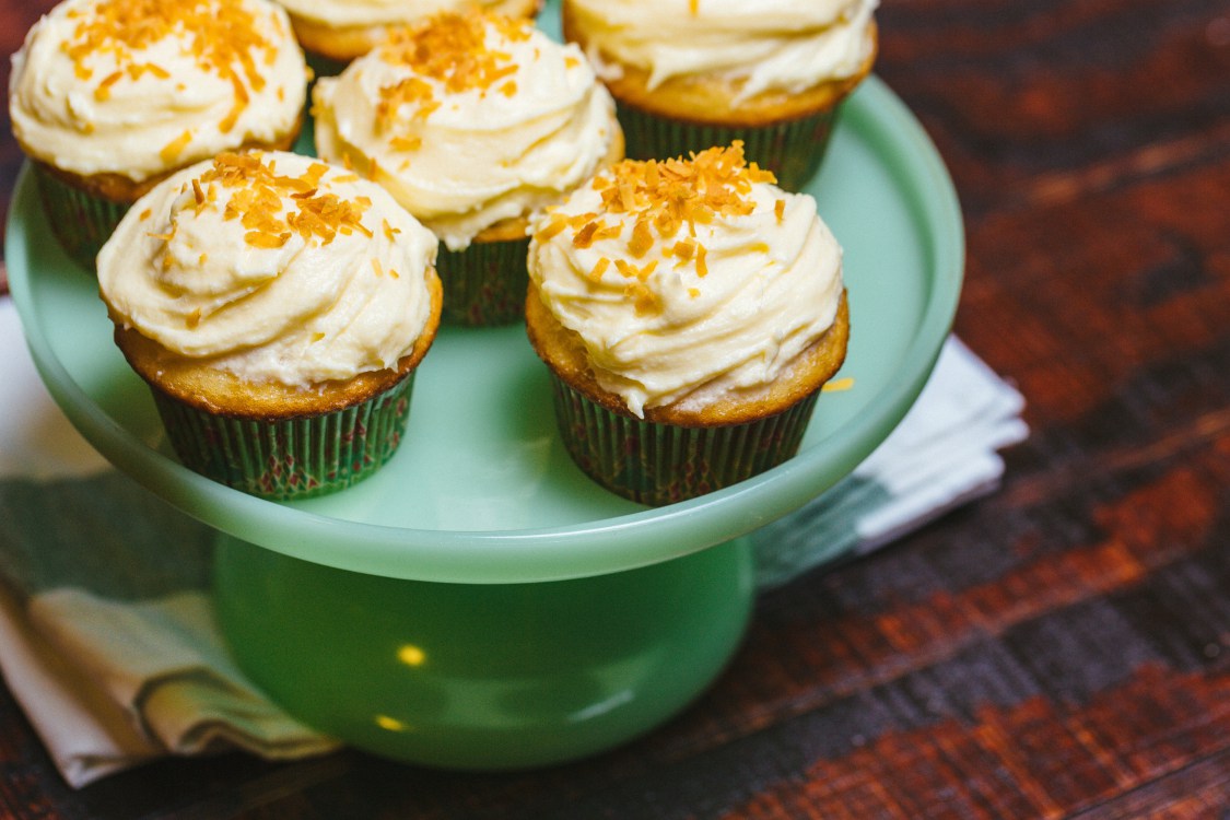 Coquito Cupcakes with Toasted Coconut Sweet Life