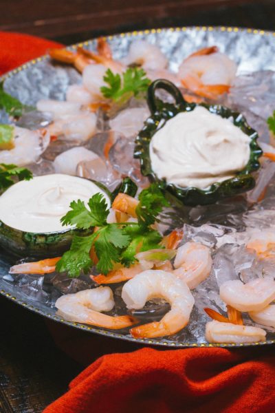 Boiled Shrimp with Chipotle Crema