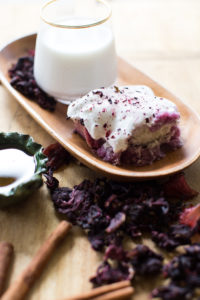 The Best Ever Hibiscus Tres Leches Cake ready and served