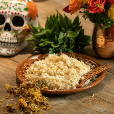 Creamy Marigold Rice {Day of the Dead}
