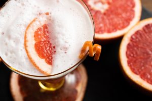 ruby red tequila sour cocktail