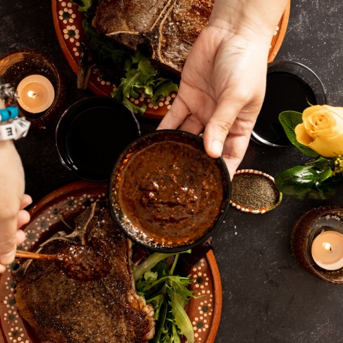 Cast Iron Skillet Steaks With Salsa Macha Sweet Life 