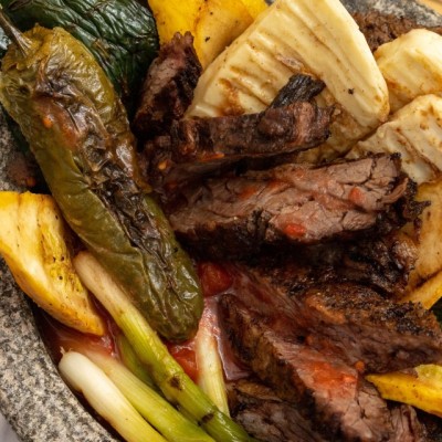 Grilled Beef Molcajete with Veggies