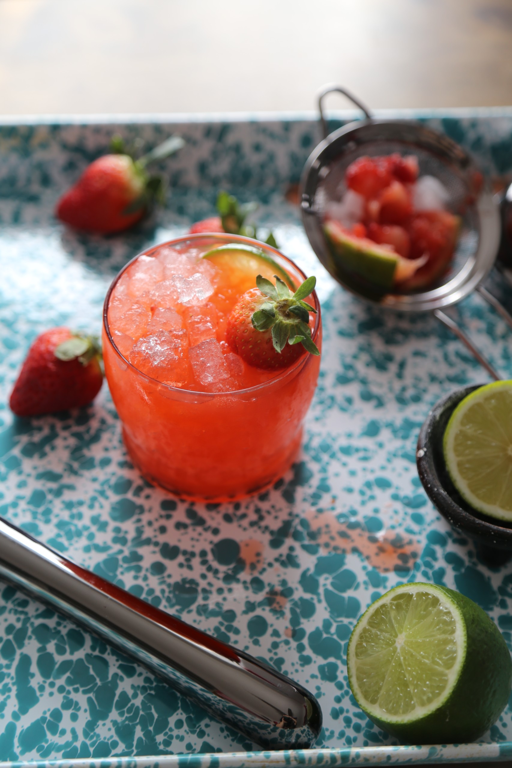 Strawberry Caipirinha cocktail