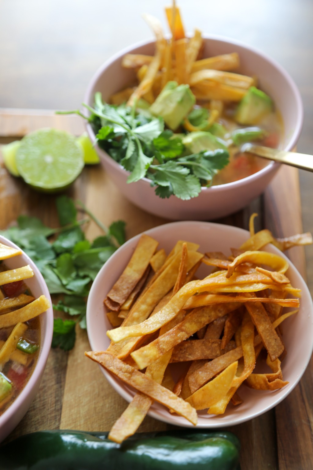 View of Chicken Poblano Tortilla Soup - Sweet Life