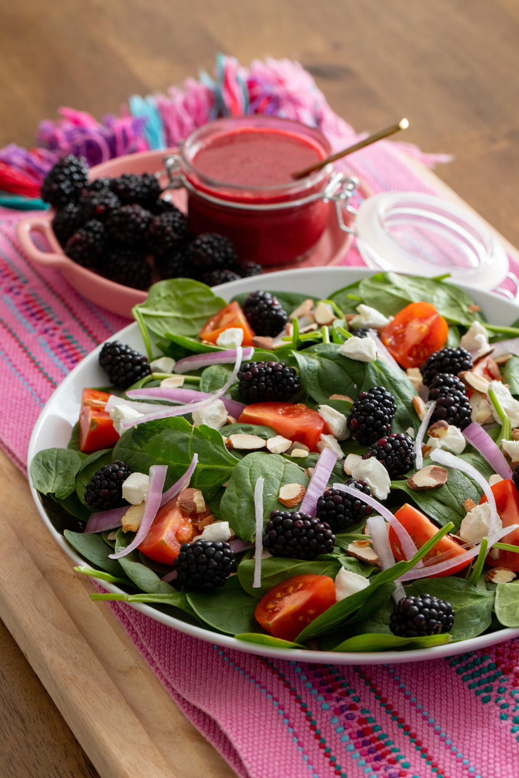 Blackberry Vinaigrette and Spinach Salad