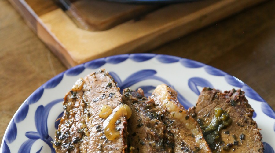 slow cooker poblano braised brisket