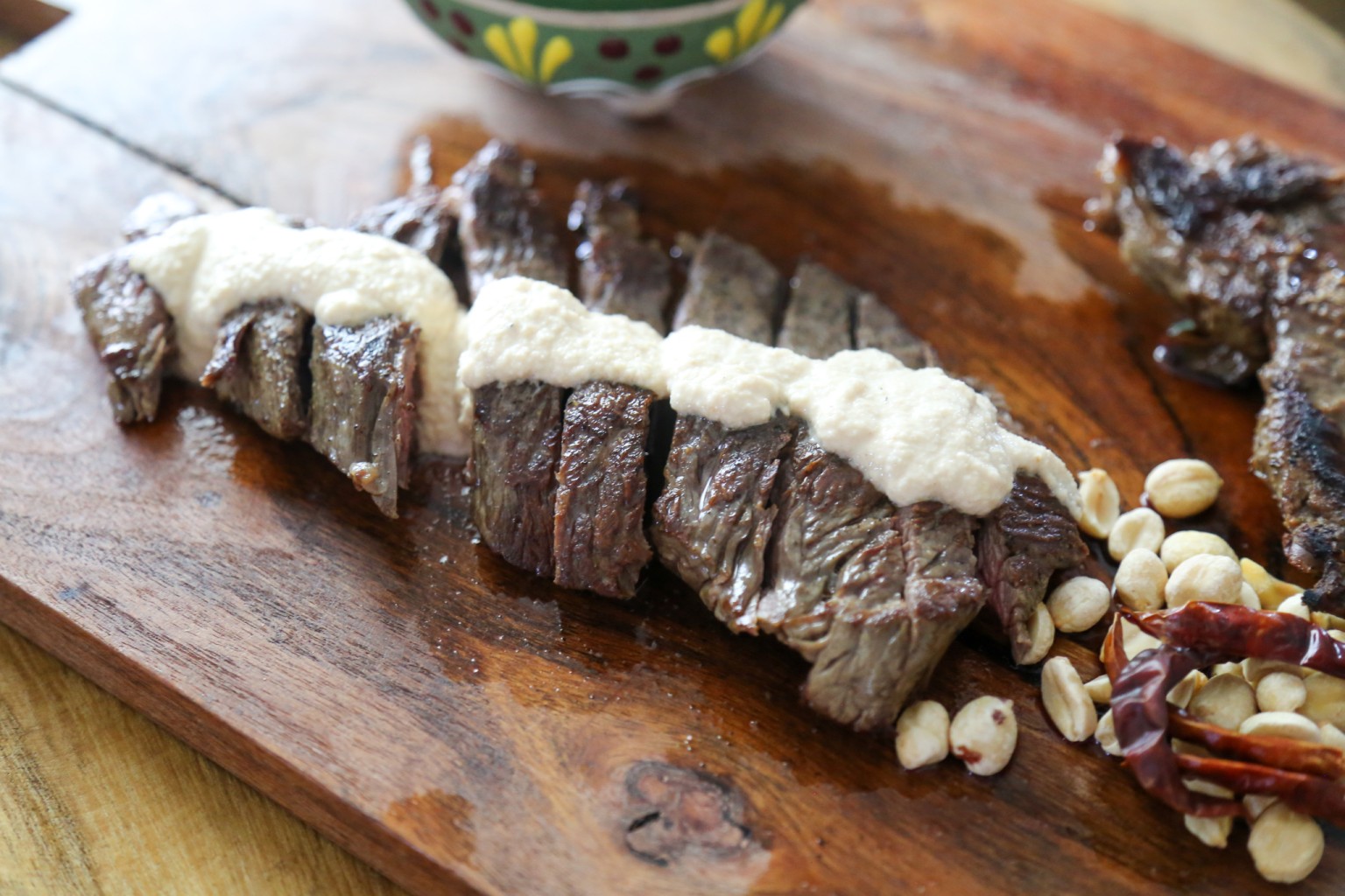 Beef Fajitas with Spicy Peanut Salsa {Salsa de Cacahuate} Sweet Life