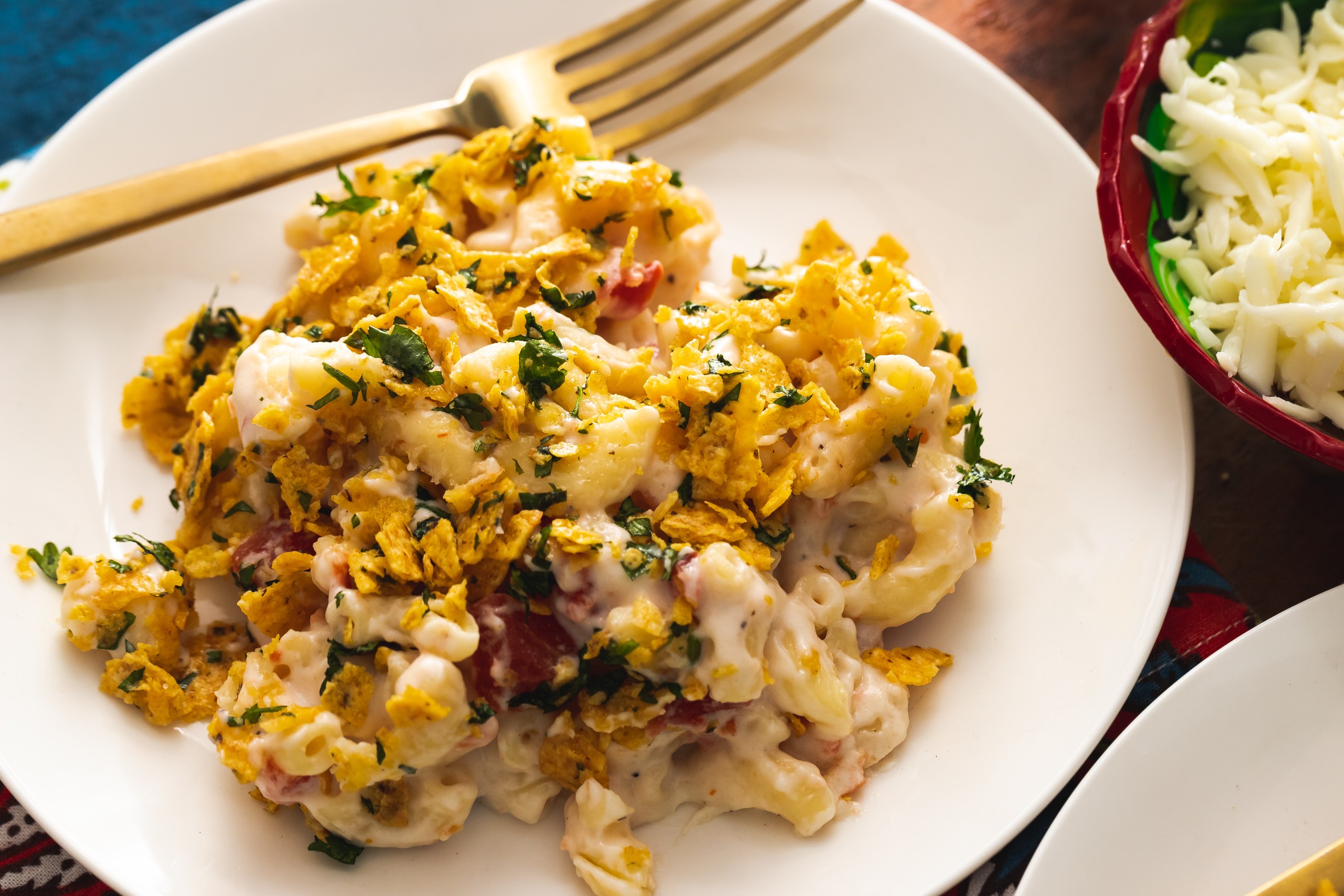 tortilla chip topping for mac and cheese