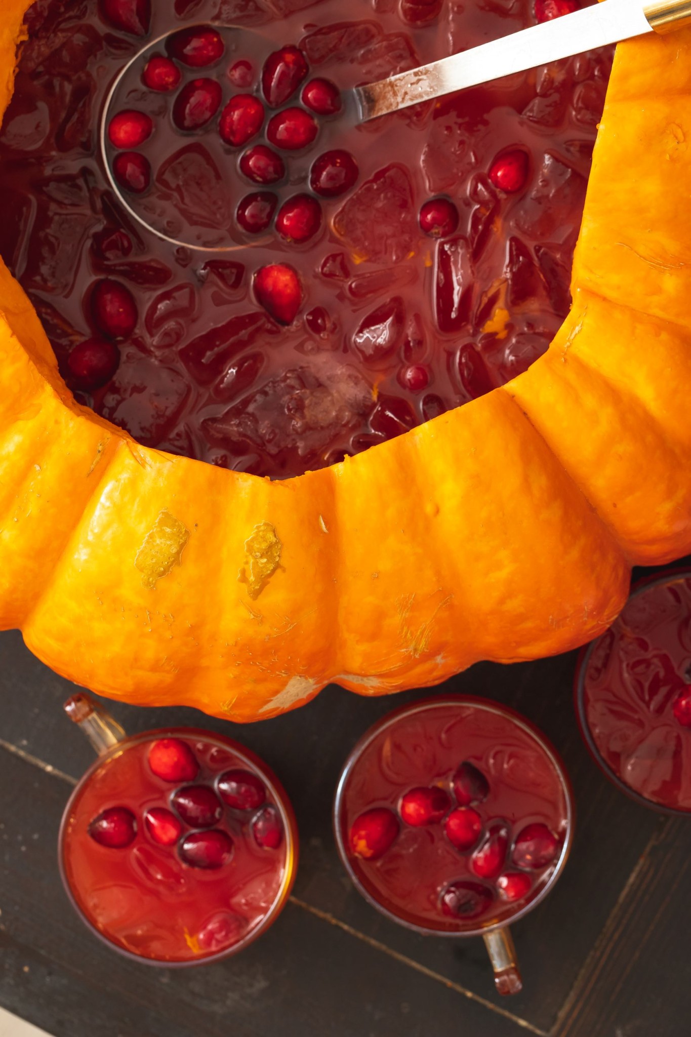 DIY Pumpkin Punch Bowl & Cranberry Punch Sweet Life