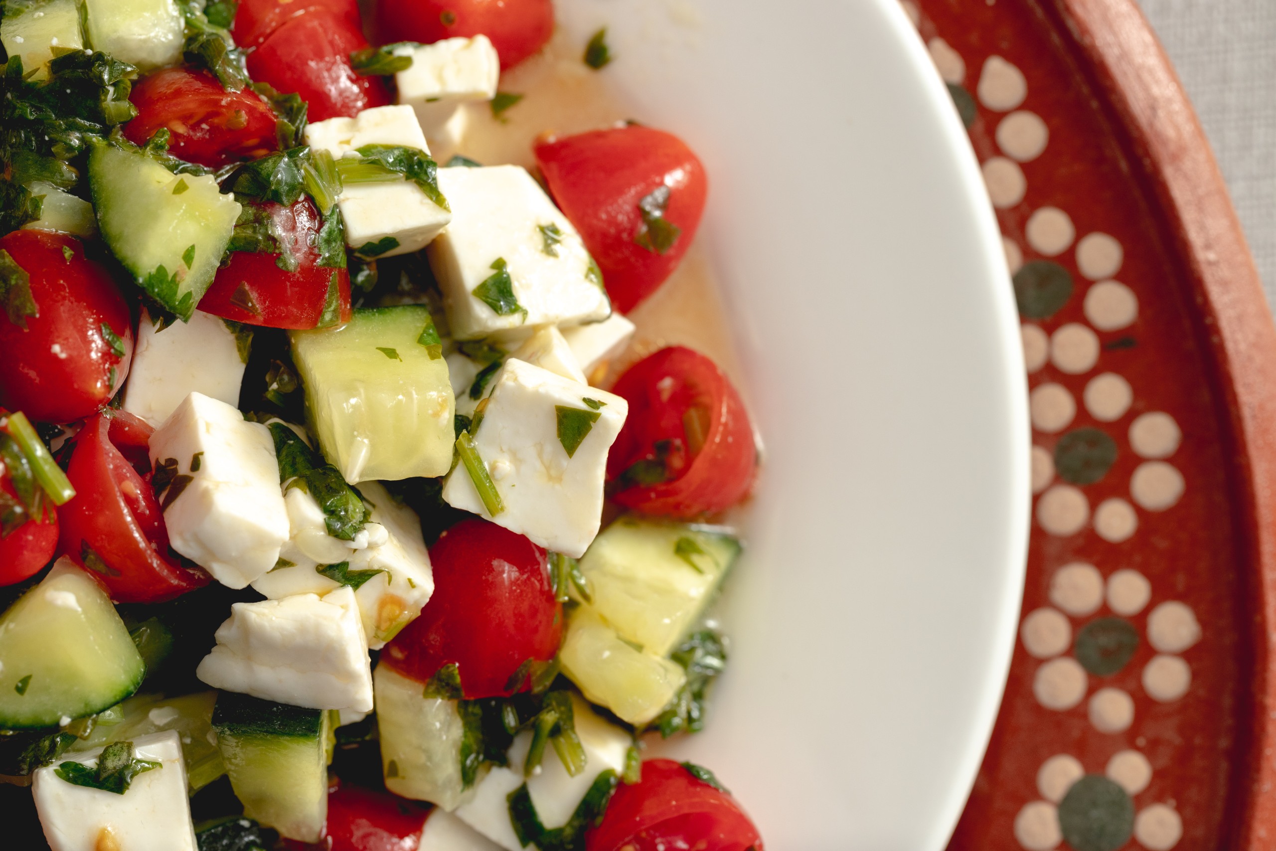 no cook Tomato Cucumber Panela Salad recipe