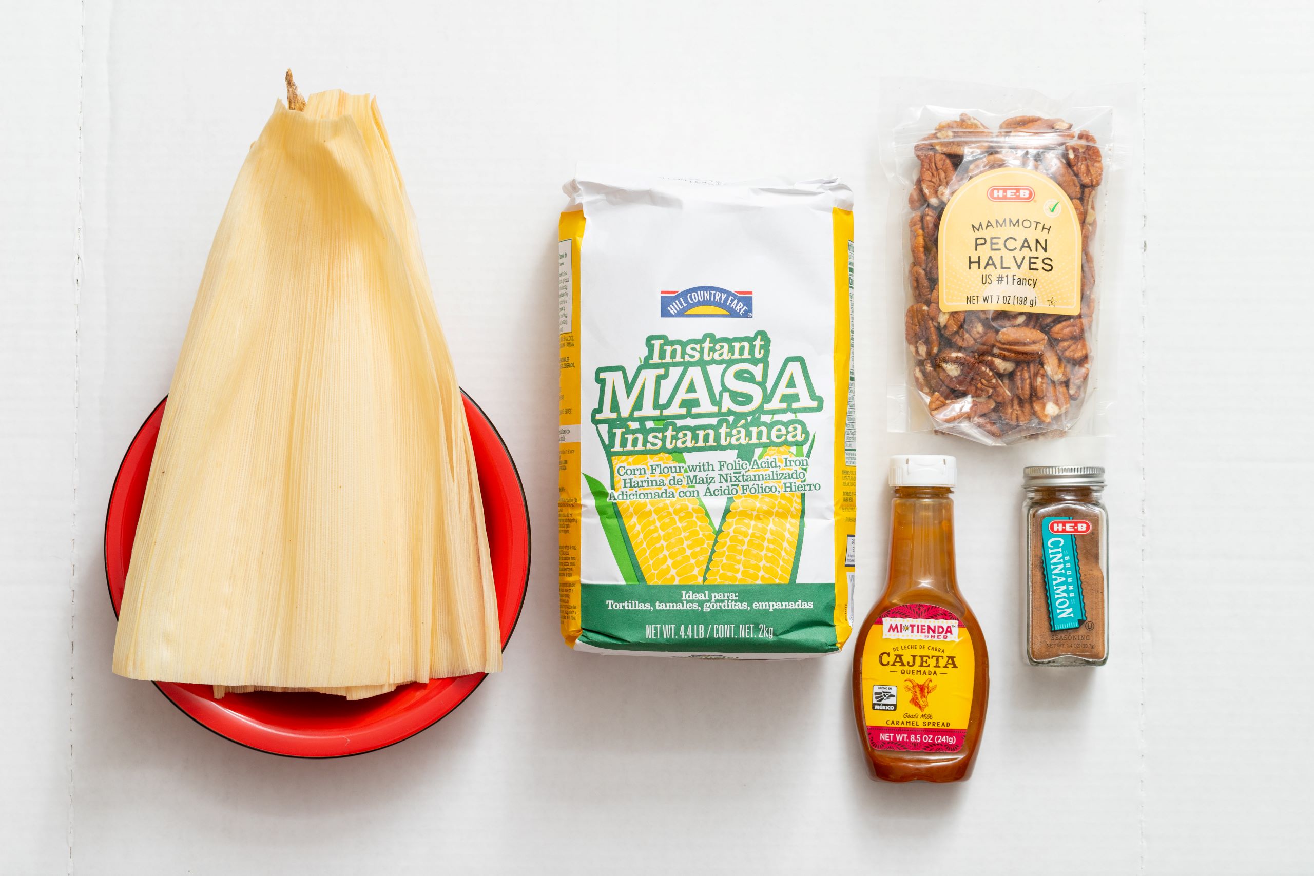 Ingredients needed to make sweet tamales