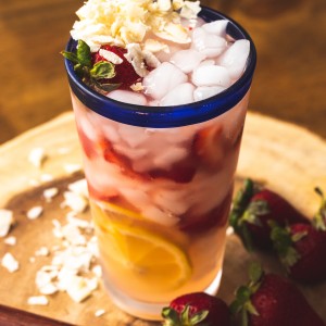 Coconut Water Strawberry Vodka Cocktail recipe